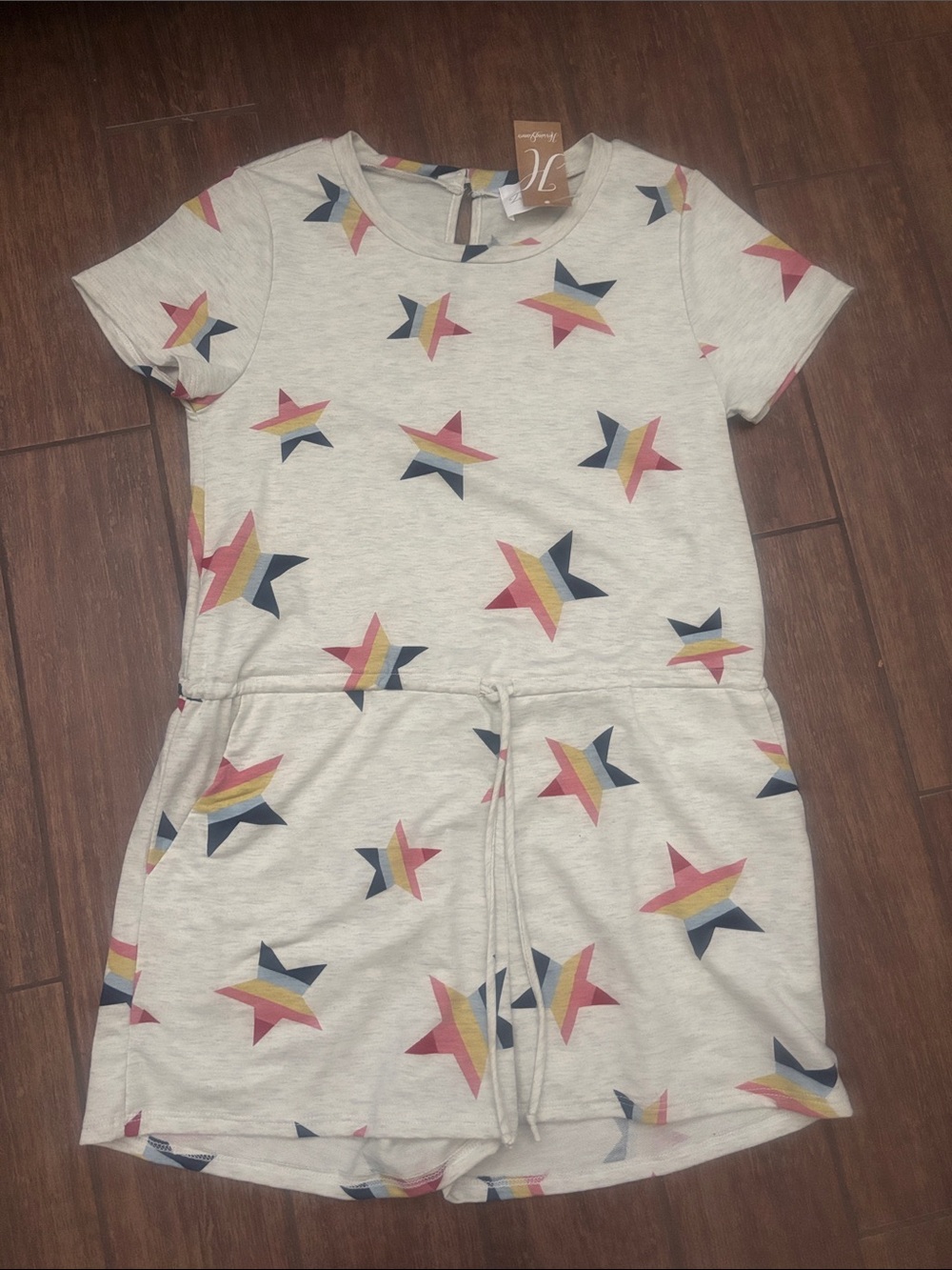 Multi-Colored Star Short-Sleeved Romper